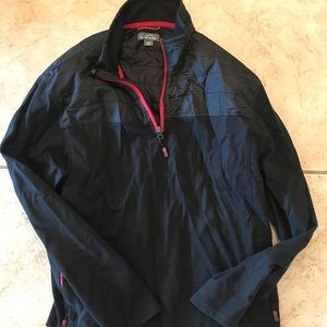 Black quarter-zip pullover